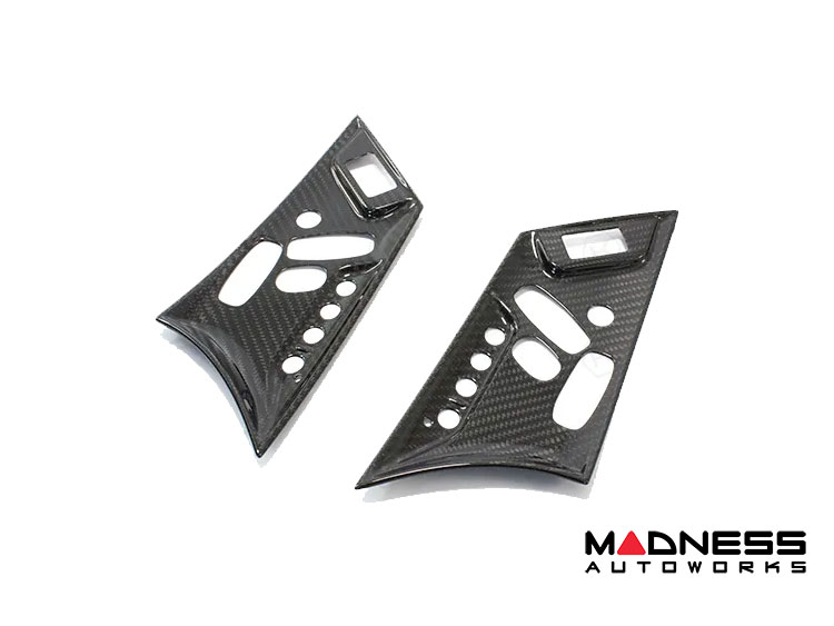 Jaguar F-TYPE Interior Trim - Carbon Fiber - Seat Adjustment Control Cover Trim Kit - Orange Candy - 2018+